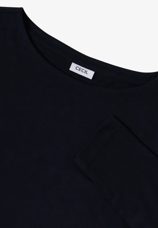 Basic Langarmshirt urban dark blue