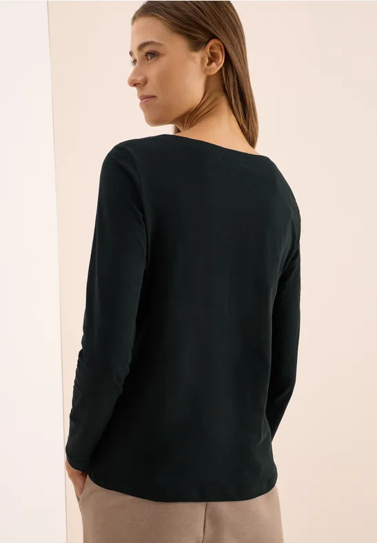 Basic Langarmshirt ink green
