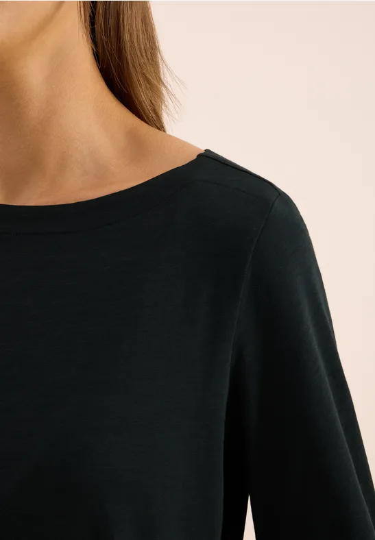 Basic Langarmshirt ink green