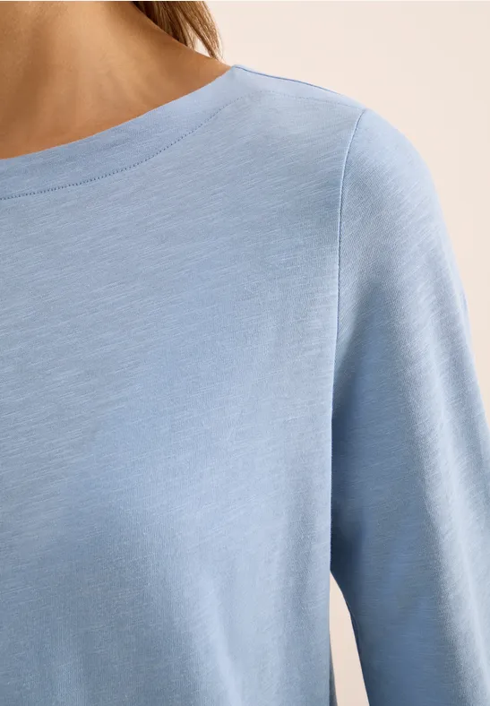 Basic Langarmshirt mountain blue