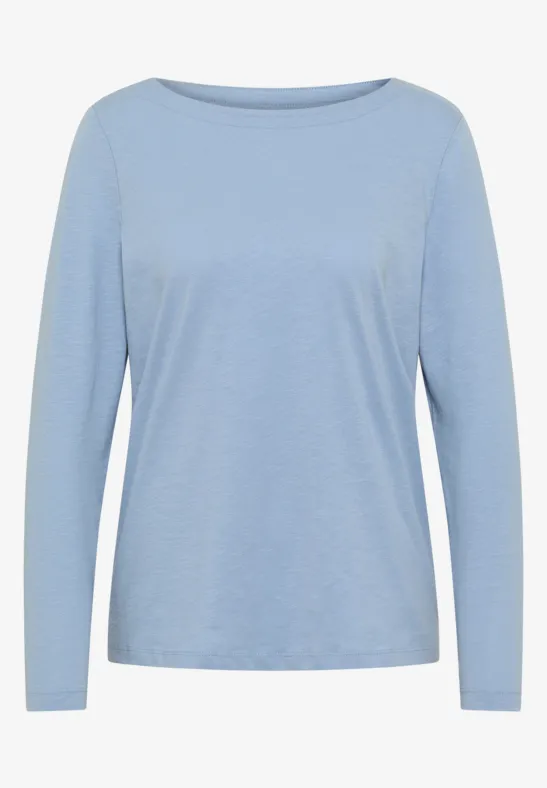 Basic Langarmshirt mountain blue