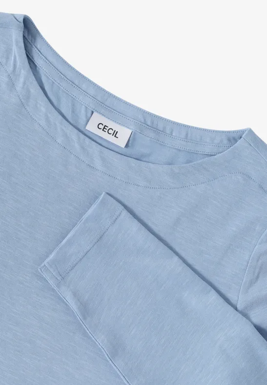 Basic Langarmshirt mountain blue