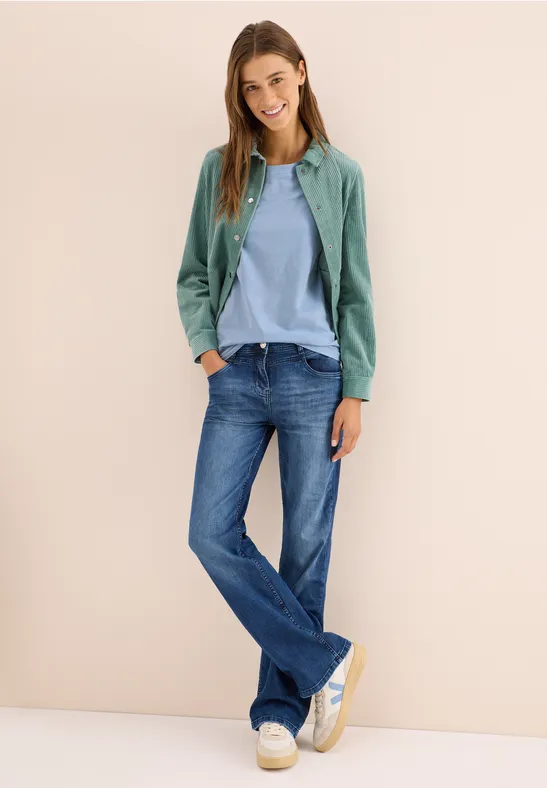 Basic Langarmshirt mountain blue