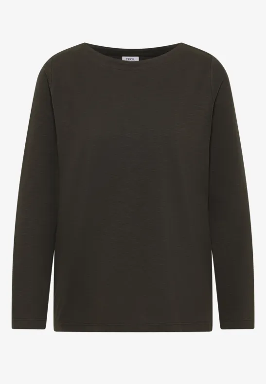 Basic Langarmshirt raw khaki