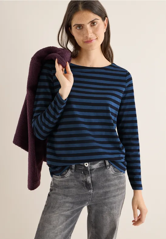 Gestreiftes Basic Shirt urban dark blue