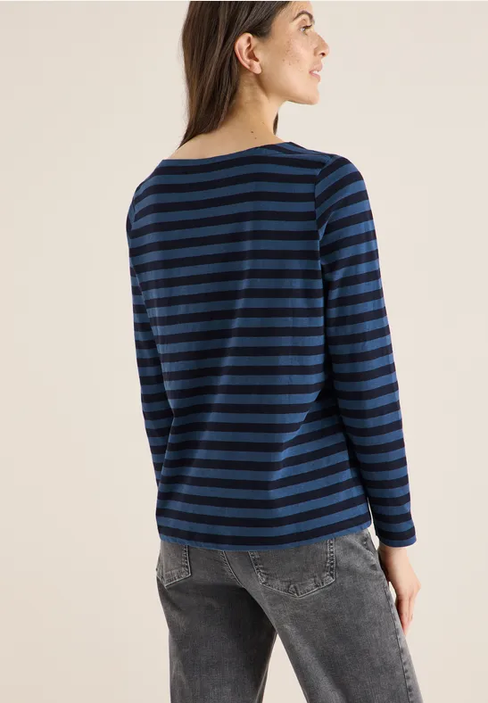 Gestreiftes Basic Shirt urban dark blue