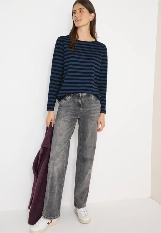 Gestreiftes Basic Shirt urban dark blue