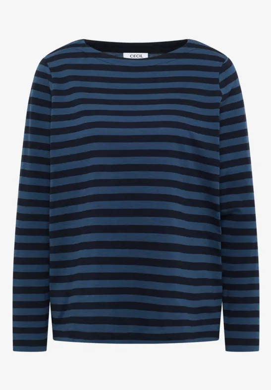 Gestreiftes Basic Shirt urban dark blue