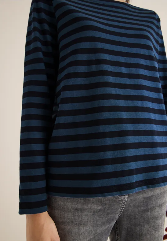 Gestreiftes Basic Shirt urban dark blue