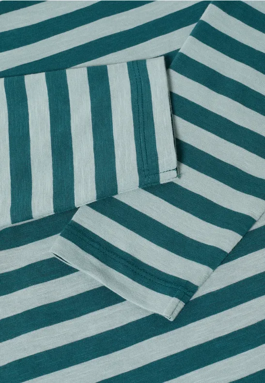 Gestreiftes Basic Shirt dark sea green