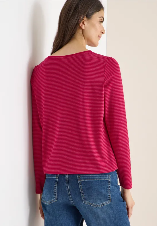 Shirt mit tonalen Streifen beaujolais red