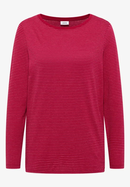 Shirt mit tonalen Streifen beaujolais red
