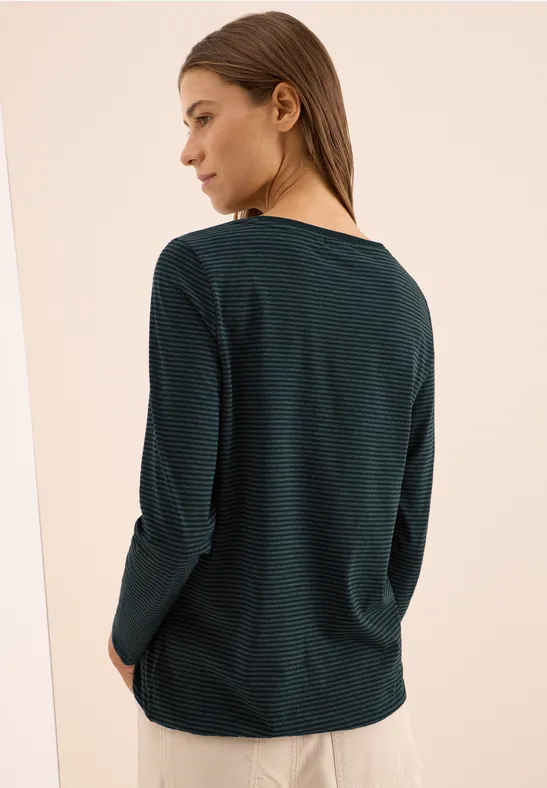 Shirt mit tonalen Streifen ink green