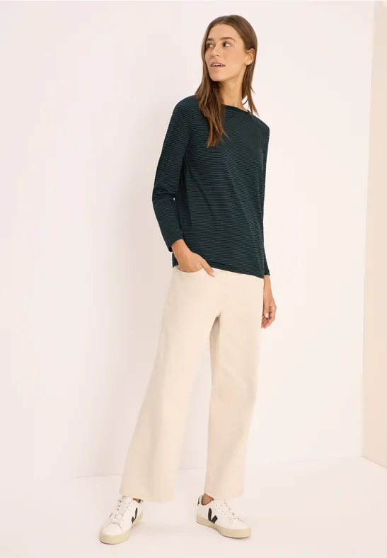 Shirt mit tonalen Streifen ink green