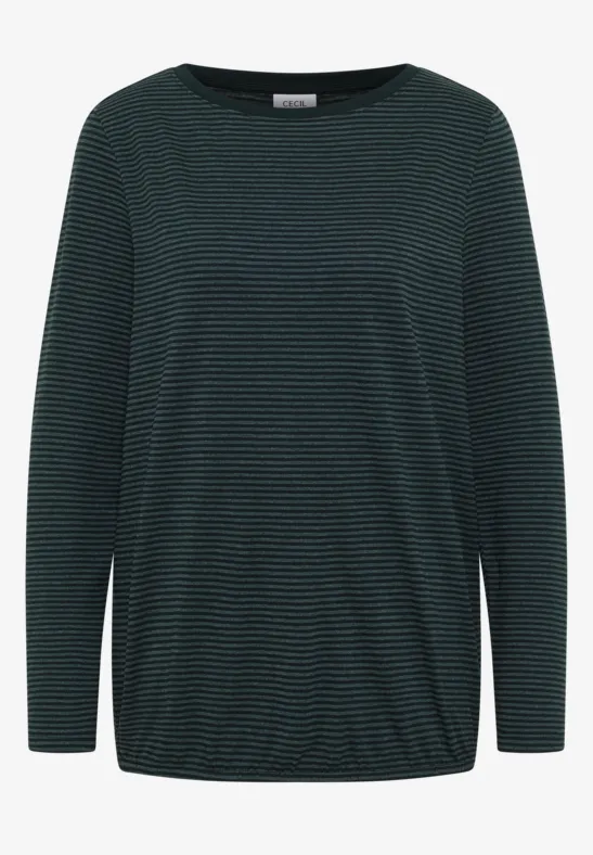 Shirt mit tonalen Streifen ink green