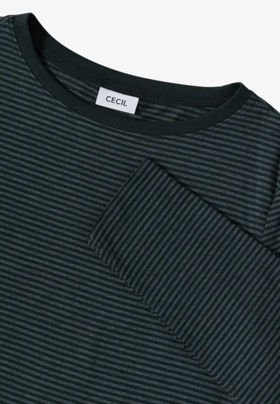 Shirt mit tonalen Streifen ink green