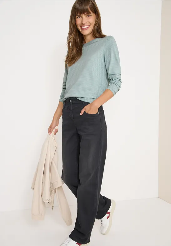 Shirt met ton-sur-ton strepen light mint blue
