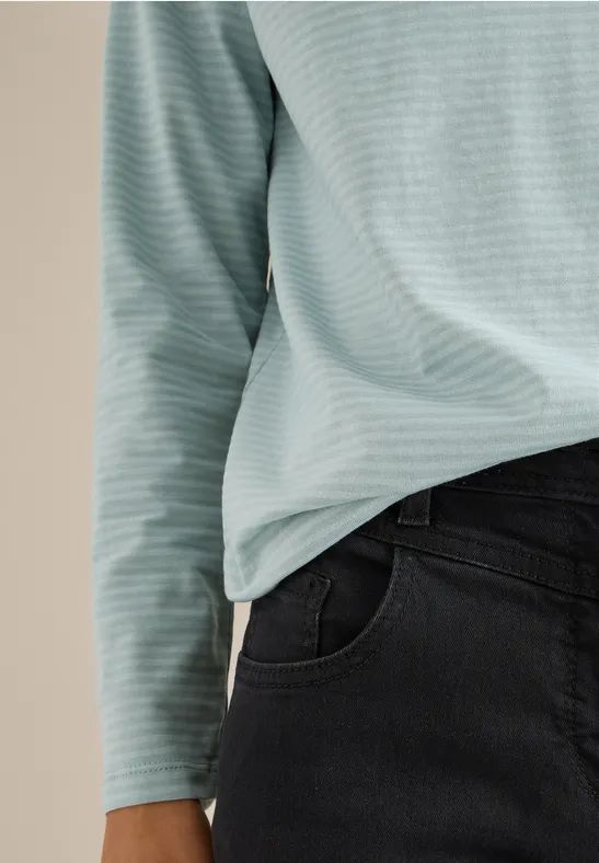 Shirt met ton-sur-ton strepen light mint blue