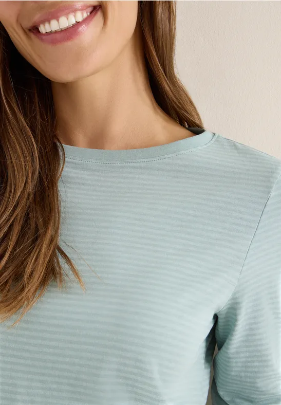 Shirt met ton-sur-ton strepen light mint blue
