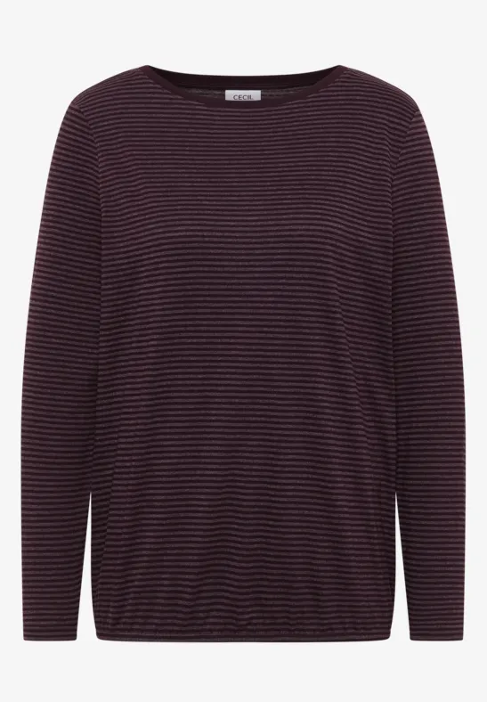 Shirt mit tonalen Streifen eggplant red