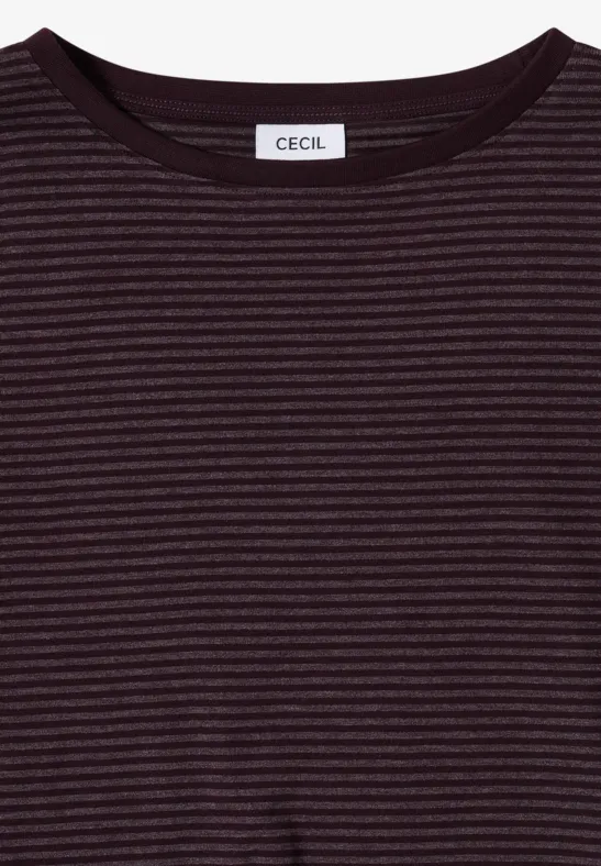 Shirt mit tonalen Streifen eggplant red