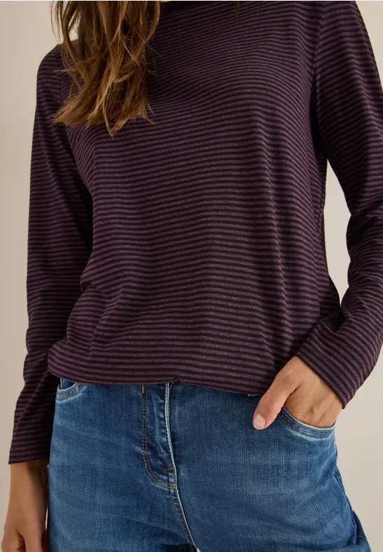 Shirt mit tonalen Streifen eggplant red