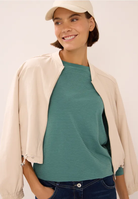 Shirt mit tonalen Streifen jewel green