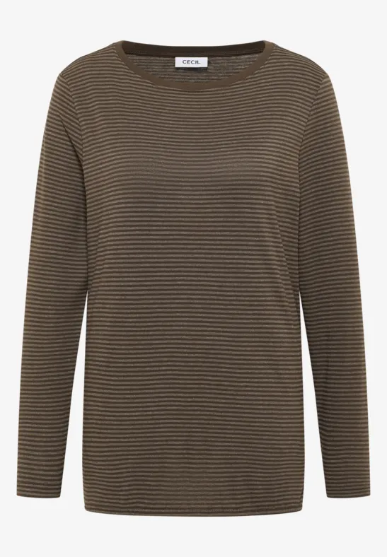 Shirt mit tonalen Streifen chocolate mousse