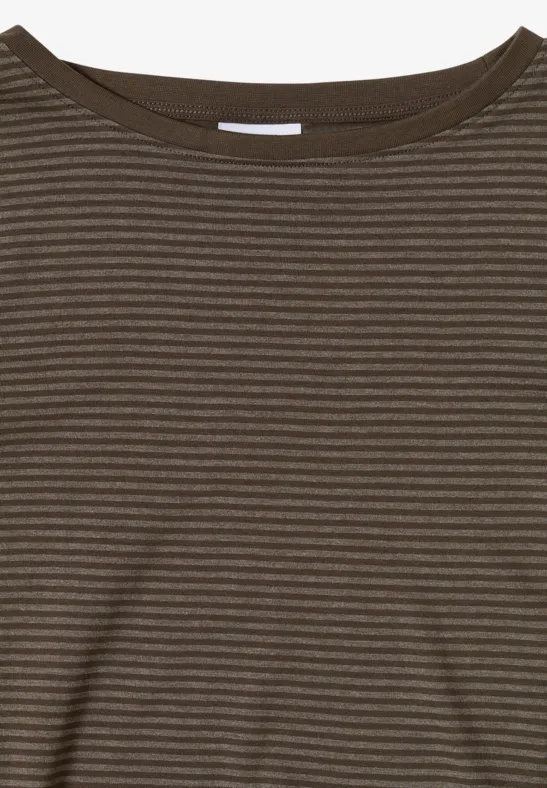 Shirt mit tonalen Streifen chocolate mousse