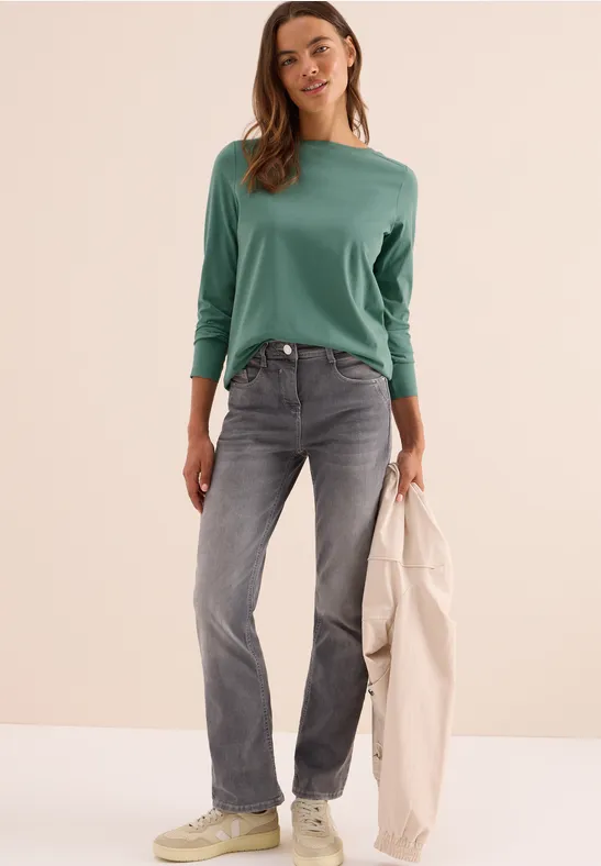 Shirt in Unifarbe jewel green