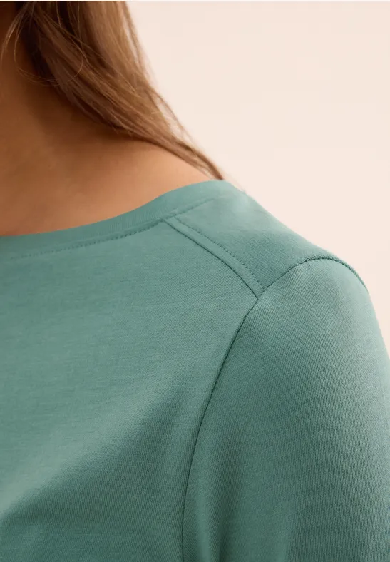 Shirt in Unifarbe jewel green