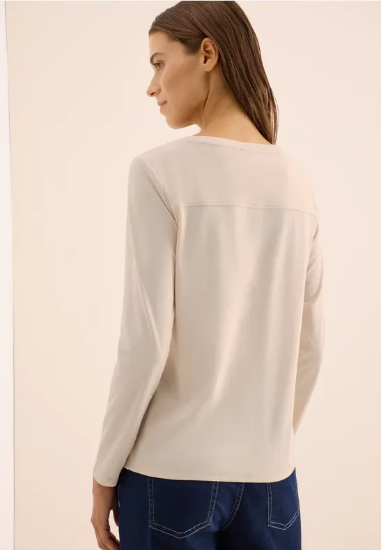 Shirt in Unifarbe oat milk beige