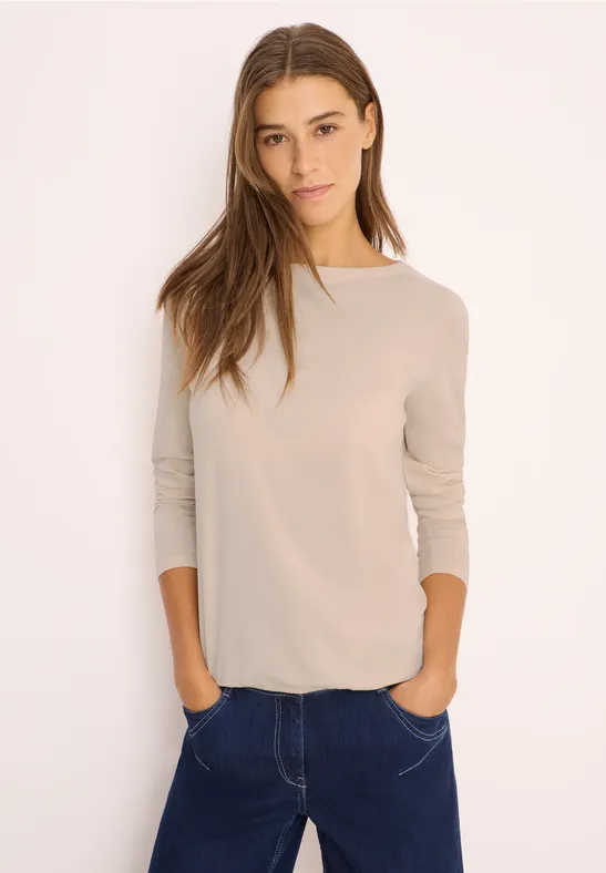 Shirt in Unifarbe oat milk beige