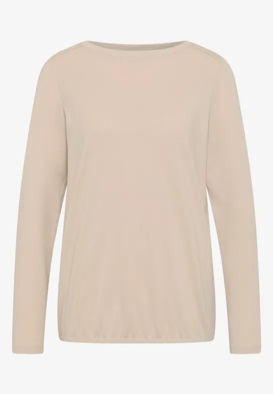Shirt in Unifarbe oat milk beige