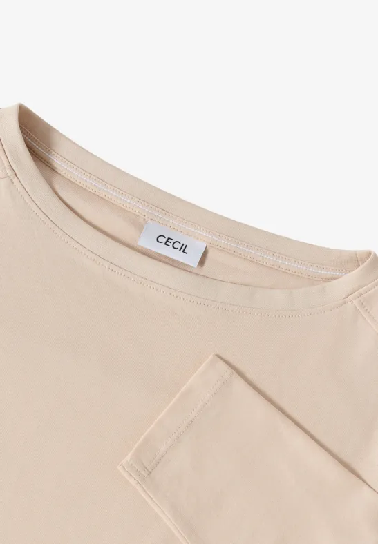 Shirt in Unifarbe oat milk beige