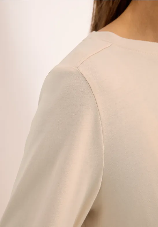 Shirt in Unifarbe oat milk beige