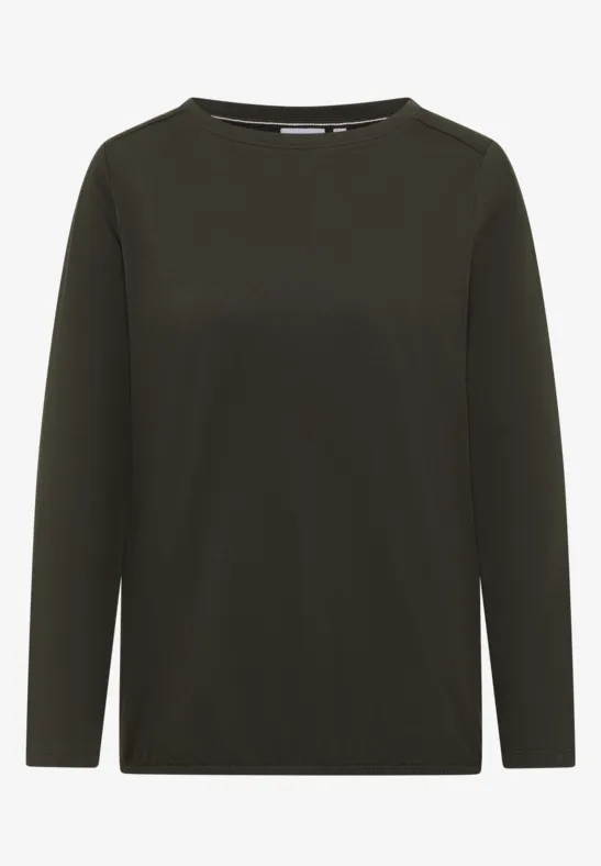 Shirt in Unifarbe raw khaki