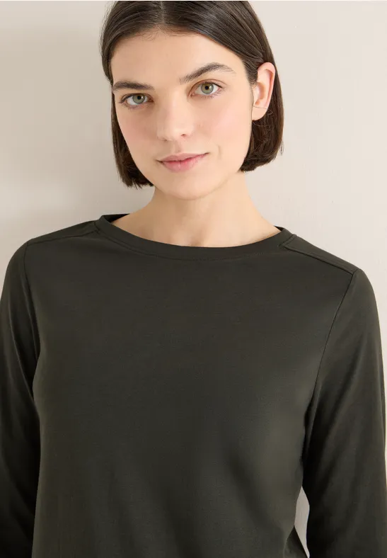 Shirt in Unifarbe raw khaki