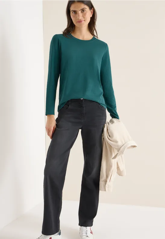Basic Rundhalsshirt dark sea green
