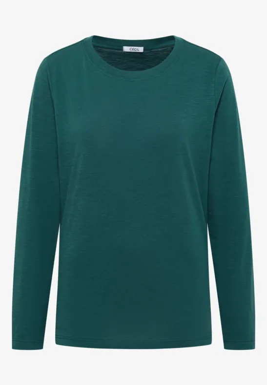Basic Rundhalsshirt dark sea green
