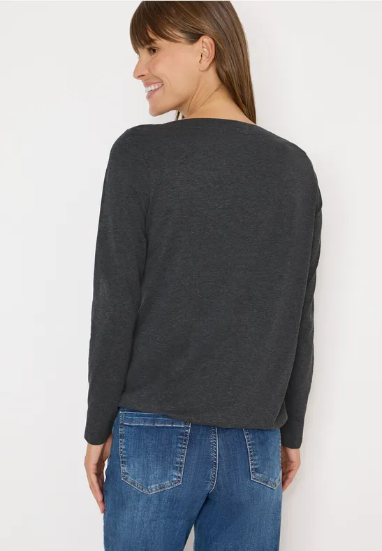 Langarmshirt black melange