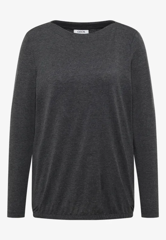 Langarmshirt black melange