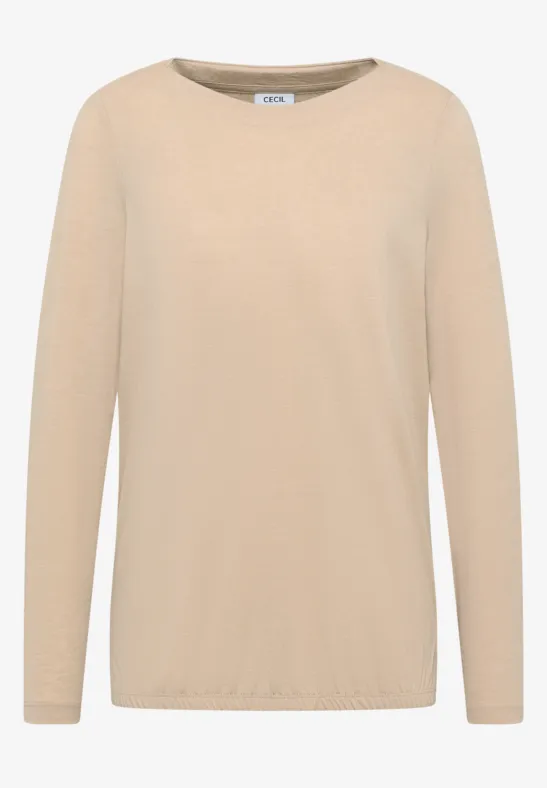 Langarmshirt light greige melange