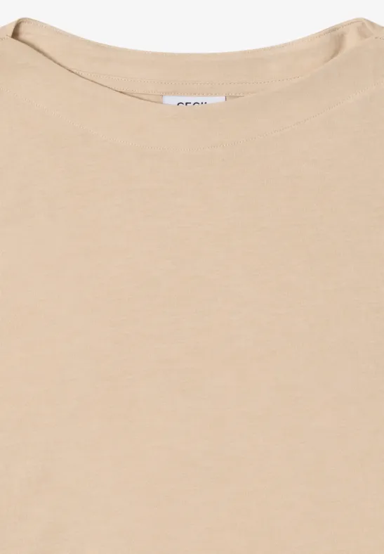 Langarmshirt light greige melange