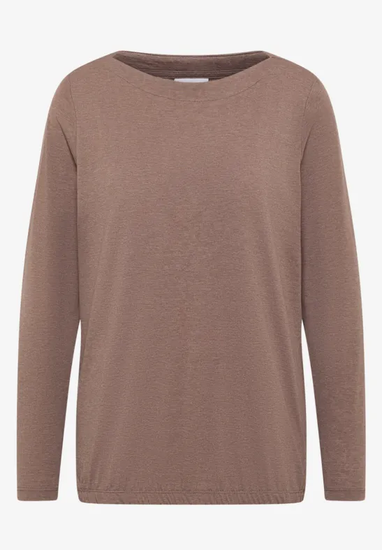 Langarmshirt chocolate mousse melange