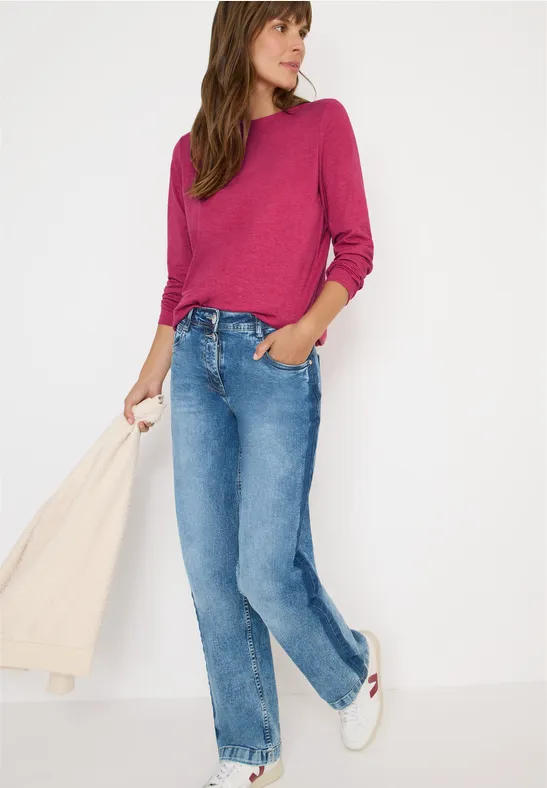 Langarmshirt beaujolais red melange