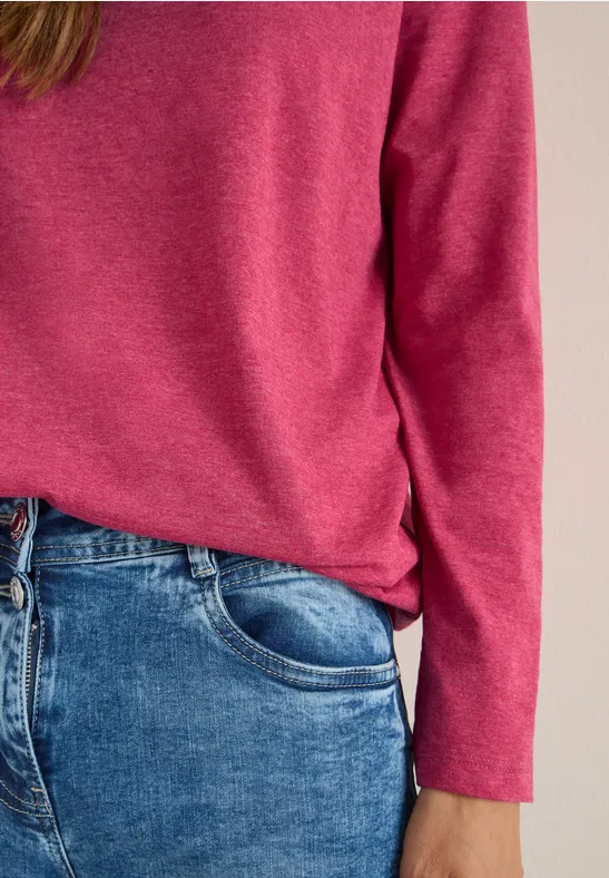 Langarmshirt beaujolais red melange