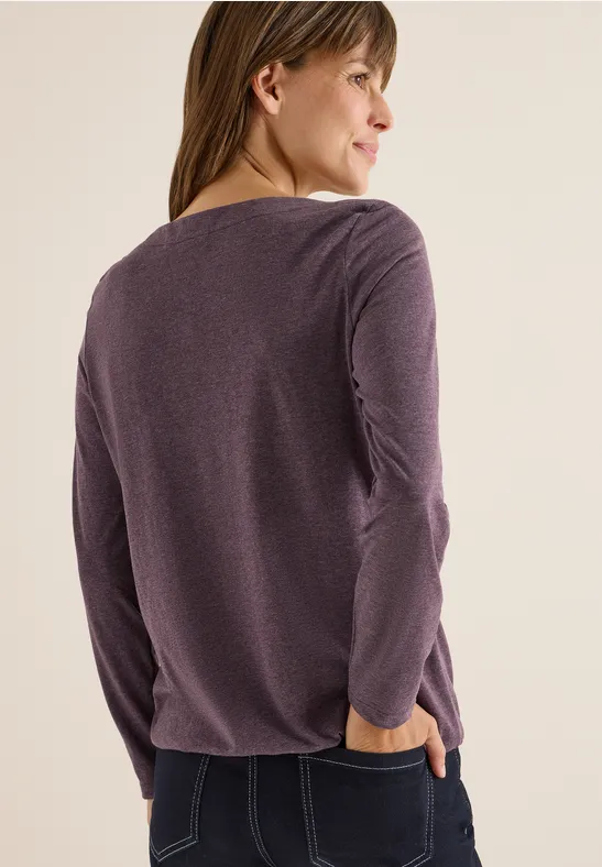 Langarmshirt eggplant red melange
