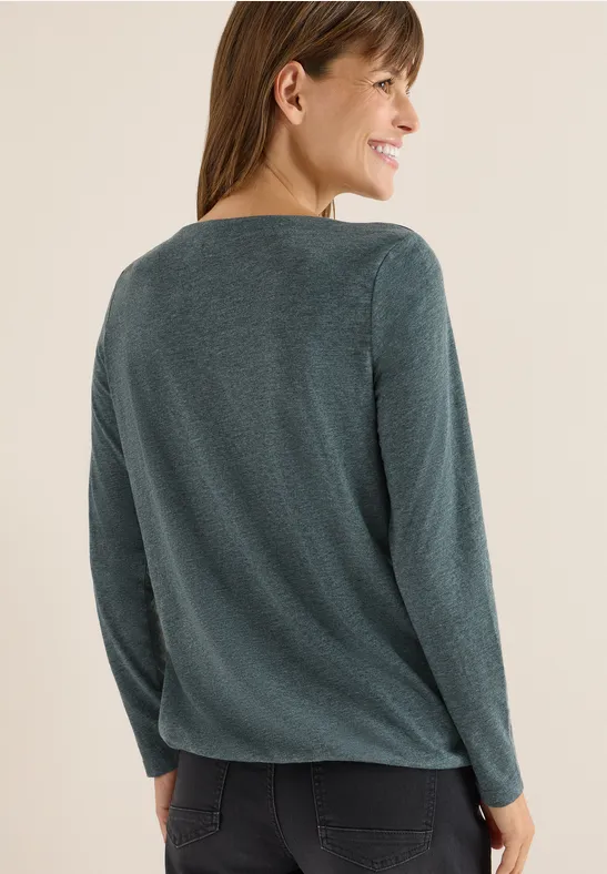Langarmshirt ink green melange