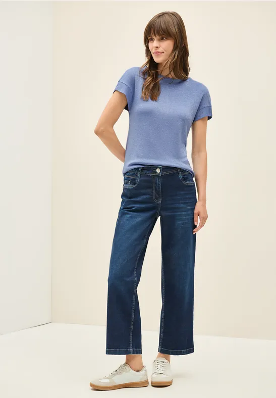 T-Shirt mit Glitzerdetails deep pastel blue